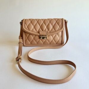 Vera Bradley Cream Pebble Leather Crossbody Shoulder Bag
